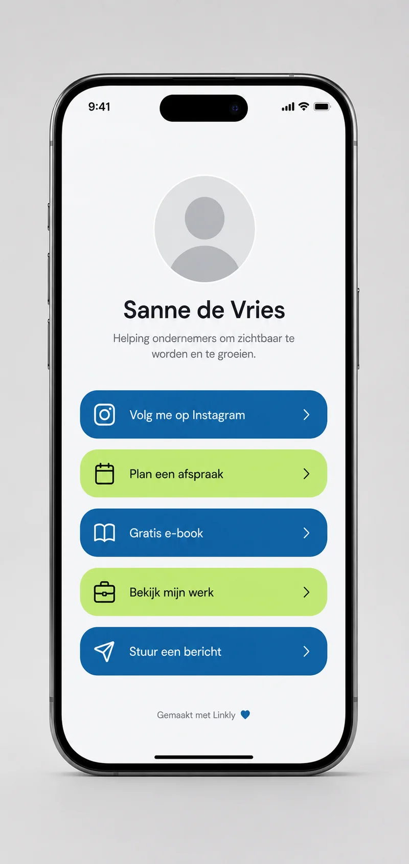Link-in-bio en creator-pagina